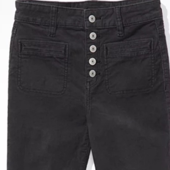 AE Stretch Corduroy Super High-Waisted Flare Pant GRAY NWT - Picture 3 of 3